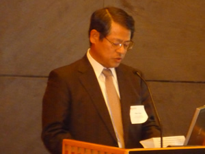 Photo Chairman Saburo Takizawa giving the greetings 