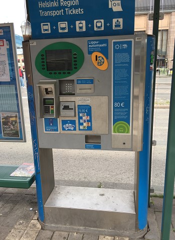 Automatic vending machine of tram ticket by cards