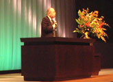 Chairman Tadahiro Sekimoto giving the greetings
