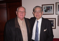 Mr. Gorbachev (left) and Chairman Sekimoto (right).