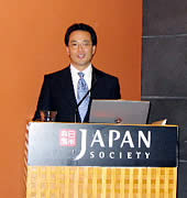 Mr. Nakata giving a presentation